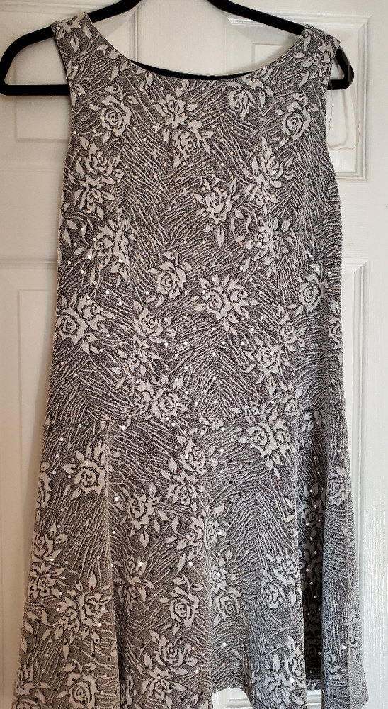 Dressbarn Collection Silver Drop Waist Dress